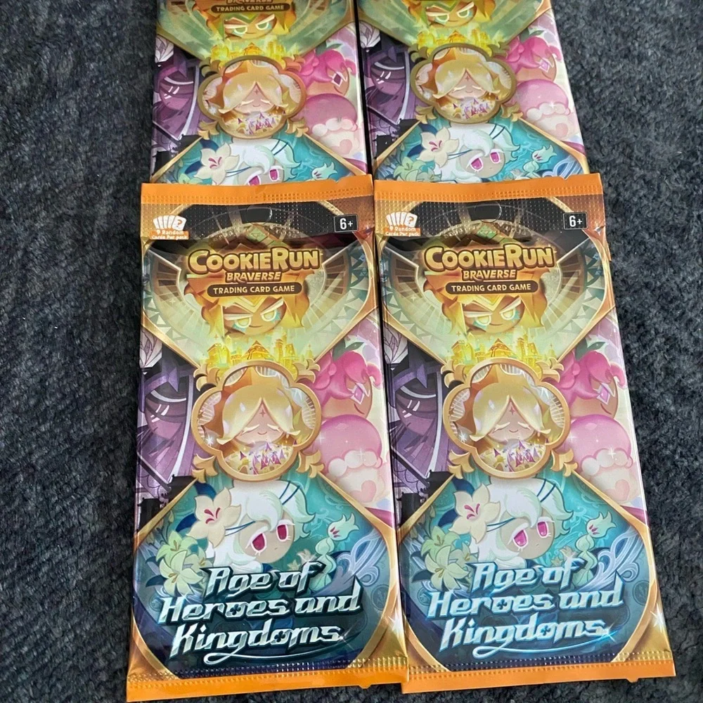 The CookieRun Braverse TCG Age of Heroes and Kingdoms Booster SEALED 4 PACKS NEW